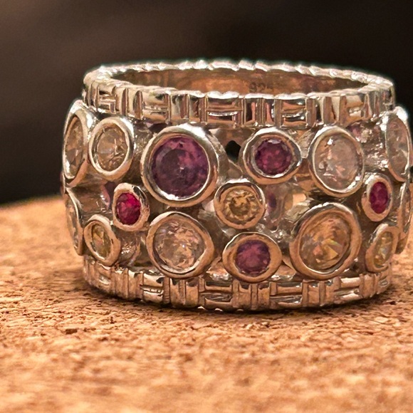 Multi Coloured Gemstone Ring - Picture 2 of 7